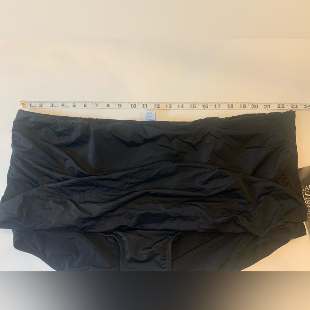 NWT black swim by Avenue rouched tummy control 28W women’s bottoms (bin S) - Picture 4 of 7